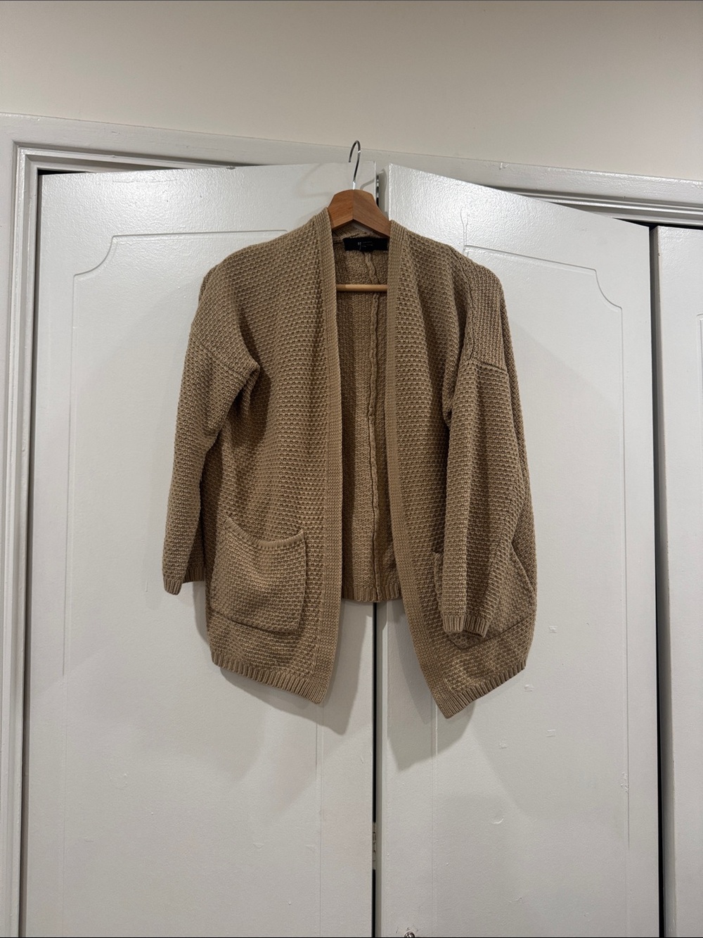 Forever 21 Tan Open-Front Knit Cardigan